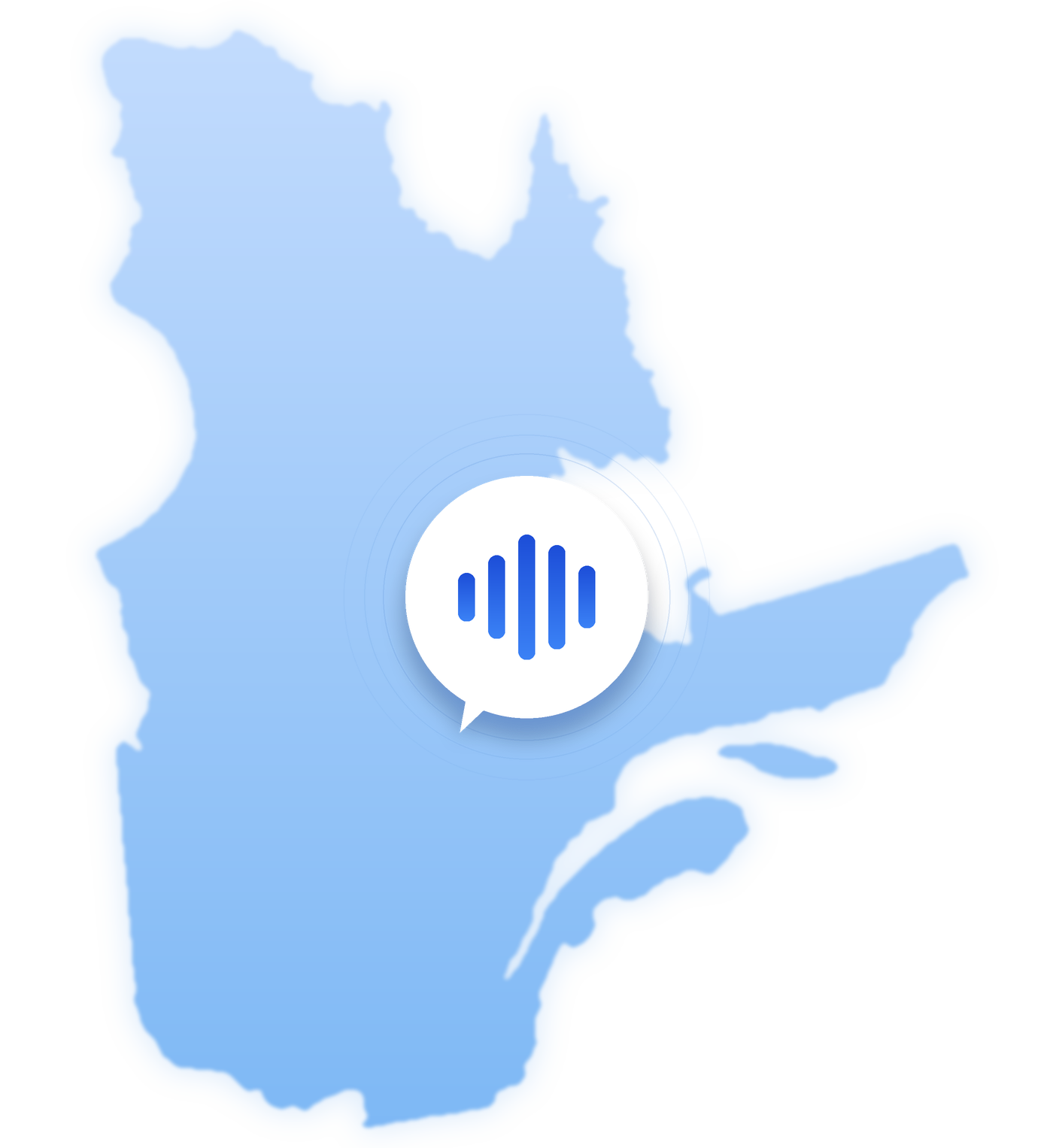 Carte du Québec avec réceptionniste IA
